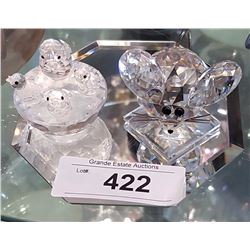 LOT OF 2 SWAROVSKI FIGURINES ON TRAY