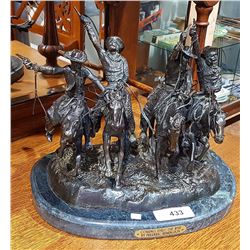 REMINGTON COMING THRU THE RYE 4 HORSEMAN BRONZE