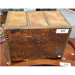 SMALL VICTORIAN LEATHER STUDDED CHEST