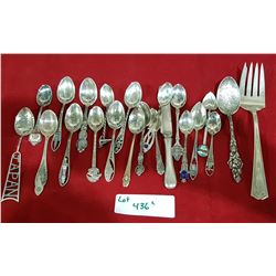 LOT OF 22 STERLING SILVER COLLECTOR SPOONS