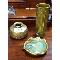 THREE ZOLNAY LUSTRE POTTERY