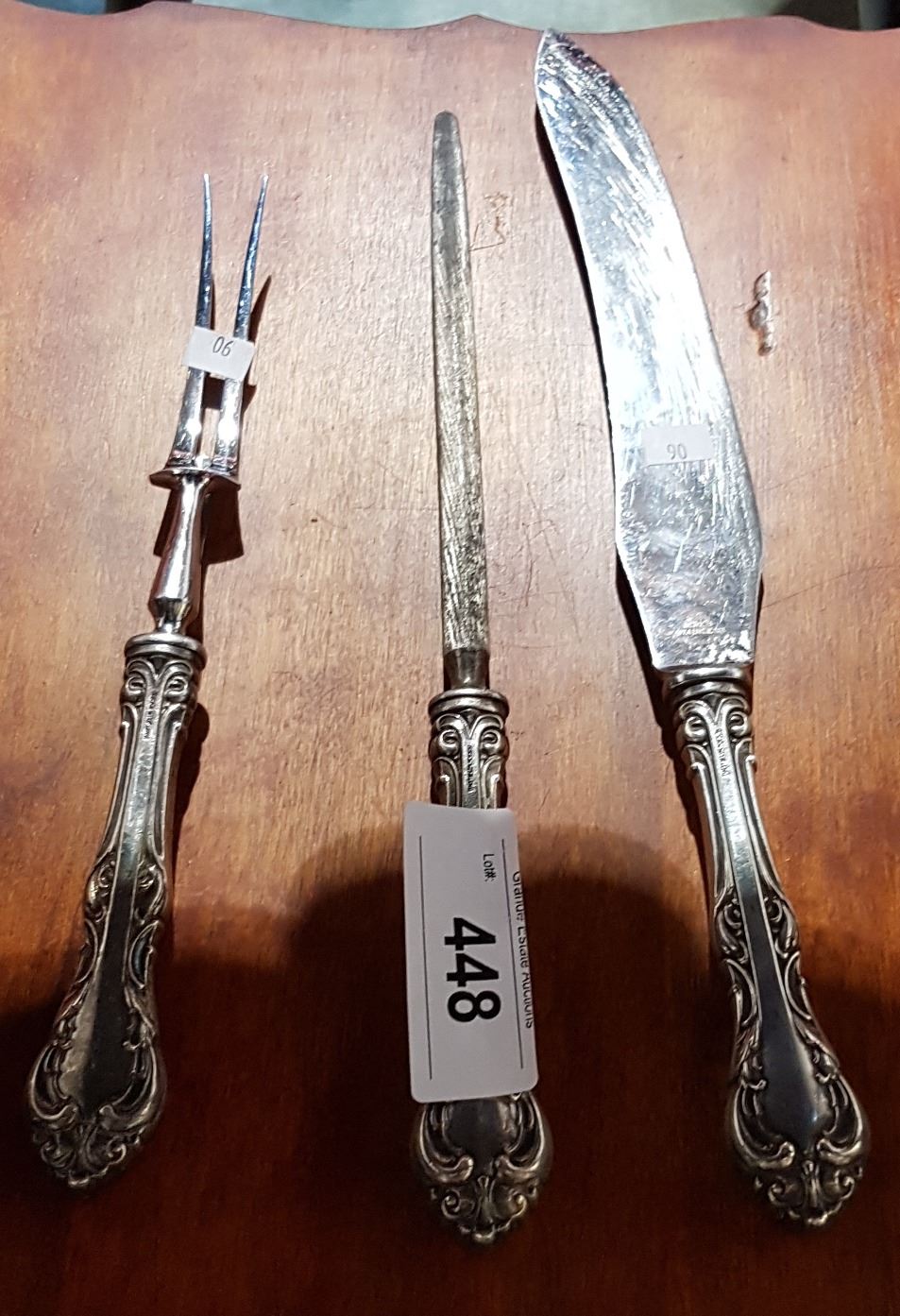 3 PC BIRKS STERLING CARVING SET