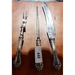3 PC BIRKS STERLING CARVING SET