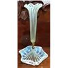 Image 1 : SINGLE HORN VASELINE GLASS EPERGNE