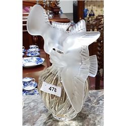 LALIQUE CRYSTAL DOUBLE DOVE PERFUME BOTTLE 13"