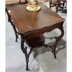 EXCEPTIONAL CARVED OAK OCCASIONAL TABLE