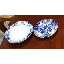 ROYAL CROWN DERBY MIKADO RIMMED SOUP BOWL AND DIVIDED MINT DISH