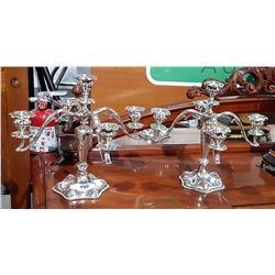 PAIR OF ORNATE SILVERPLATE CANDELABRA