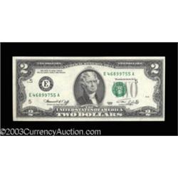 Fr. 1935-E $2 1976 Federal Reserve Note. Choice About Uncirculated.