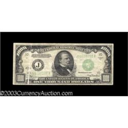 Fr. 2212-J $1,000 1934A Federal Reserve Note. Very Fine.