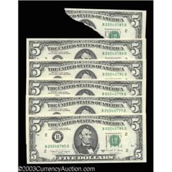 Fr. 1980-B $5 1988A Federal Reserve Notes. Gem Crisp Uncirculated.