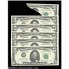 Image 1 : Fr. 1980-B $5 1988A Federal Reserve Notes. Gem Crisp Uncirculated.