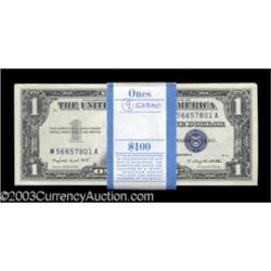 Fr. 1620 $1 1957A Silver Certificates. Pack of 100 Consecutive. Gem Crisp Uncirculated.