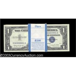 Fr. 1621 $1 1957 Silver Certificates. Pack of 100 Consecutive. Gem Crisp Uncirculated.