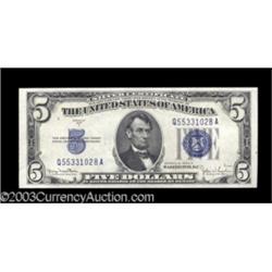 Fr. 1654/1653 $5 1934D/1934C Silver Certificates. Reverse Changeover Pair. Gem Crisp Uncirculated