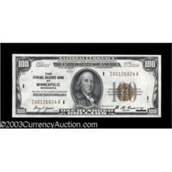 Fr. 1890-I $100 1929 Federal Reserve Bank Note. Gem Crisp Uncirculated.