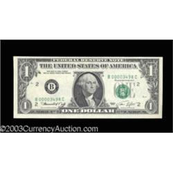 Fr. 1908-B and Fr. 1908-C $1 1974 Federal Reserve Notes. Same Serial Number Pair. Choice Crisp Un