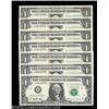 Image 1 : Fr. 1921-B $1 1995 Federal Reserve Notes. Seven Fancy Serial Numbers. Gem Crisp Uncirculated.