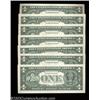 Image 2 : Fr. 1921-B $1 1995 Federal Reserve Notes. Seven Fancy Serial Numbers. Gem Crisp Uncirculated.