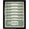 Image 2 : Fr. 1922-L $1 1995 Federal Reserve Notes. Seven Fancy Serial Numbers. Gem Crisp Uncirculated.