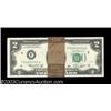 Image 1 : Fr. 1935-F $2 1976 Federal Reserve Notes. Two Consecutive Packs of 50 Notes Each. Gem Crisp Uncir