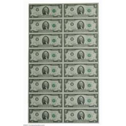 Fr. 1935-F* $2 1976 Federal Reserve Notes. Uncut Sheet of 16. Gem Crisp Uncirculated.