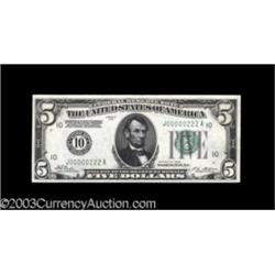 Fr. 1950-J $5 1928 Federal Reserve Note. Very Choice Crisp Uncirculated.