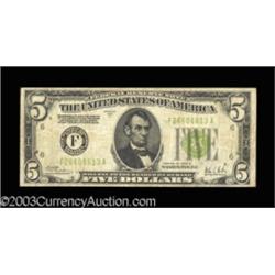 Fr. 1953-G $5 1928C Federal Reserve Note. Very Fine.