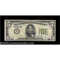 Fr. 1953-F $5 1928C Federal Reserve Note. Fine.