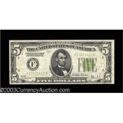 Fr. 1953-F $5 1928C Federal Reserve Note. Very Fine.