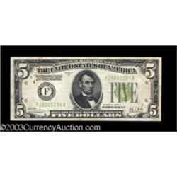 Fr. 1953-F $5 1928C Federal Reserve Note. Very Fine.
