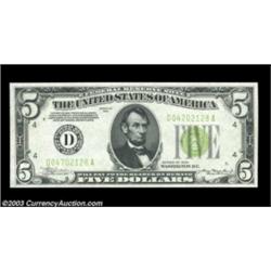 Fr. 1955-D $5 1934 Light Green Seal Federal Reserve Note. Gem Crisp Uncirculated.