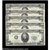 Image 1 : Fr. 2061-J $20 1950B Federal Reserve Notes. Five Consecutive Examples. Very Choice Crisp Uncircul