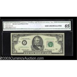 Fr. 2114-J* $50 1969 Federal Reserve Note. Gem Crisp Uncirculated.