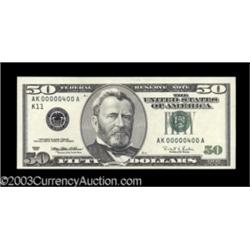 Fr. 2126-K $50 1996 Federal Reserve Note. Gem Crisp Uncirculated.