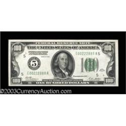 Fr. 2150-E $100 1928 Federal Reserve Note. Gem Crisp Uncirculated.