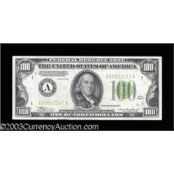 Fr. 2152-A $100 1934 Light Green Seal Federal Reserve Note. Choice Crisp Uncirculated.
