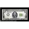Image 1 : Fr. 2152-J $100 1934 Light Green Seal Federal Reserve Note. Choice Crisp Uncirculated.