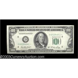 Fr. 2158-D* $100 1950A Federal Reserve Note. Choice Crisp Uncirculated.