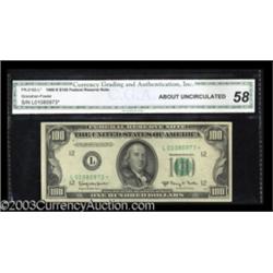 Fr. 2162-L* $100 1950E Federal Reserve Note. About Uncirculated.