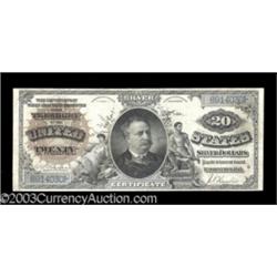 Fr. 314 $20 1886 Silver Certificate About Very Fine.