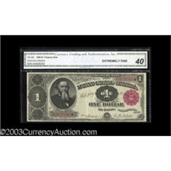 Fr. 349 $1 1890 Treasury Note CGA Extremely Fine 40.