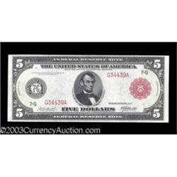 Fr. 838a $5 1914 Red Seal Federal Reserve Note Gem New.