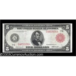 Fr. 838b $5 1914 Red Seal Federal Reserve Note Gem New.
