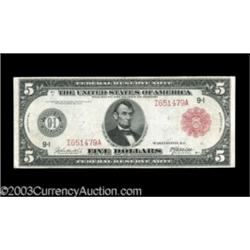 Fr. 840b $5 1914 Red Seal Federal Reserve Fine.