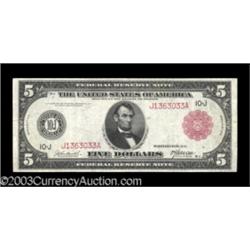 Fr. 841b $5 1914 Red Seal Federal Reserve Very Fine.