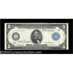 Fr. 846 1914 $5 Federal Reserve Note Extremely Fine.