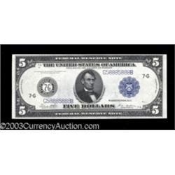 Fr. 871a $5 1914 Federal Reserve Note Gem New.