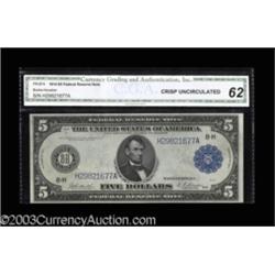 Fr. 874 $5 1914 Federal Reserve Note CGA Crisp Uncirculated 62.