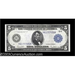Fr. 875b 1914 $5 Federal Reserve Note About New.
